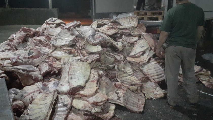 En Río Colorado, se evitó el ingreso a la Patagonia de 8300 kg de carne con hueso y vencidos