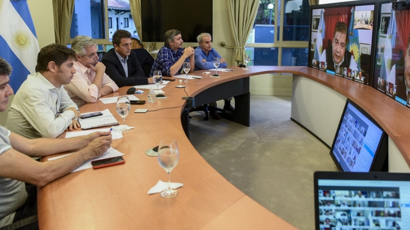 El Presidente mantuvo una videoconferencia con intendentes bonaerenses