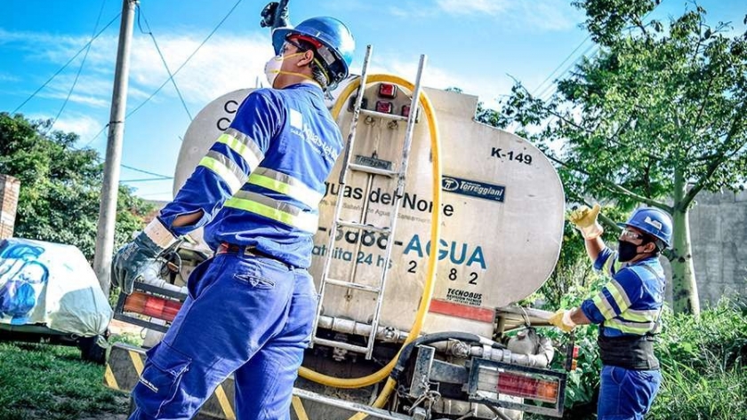 Trabajos en empalme de un pozo en zona sur de Salta capital