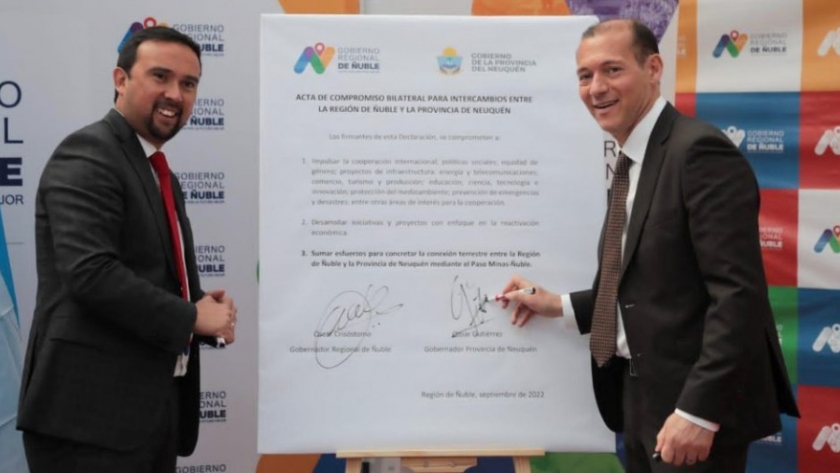 Neuquén y la Región de Ñuble impulsarán un nuevo paso fronterizo en la zona Norte