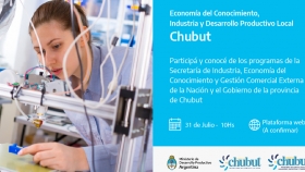 El gobierno del Chubut invita a un encuentro virtual sobre economía del conocimiento y desarrollo productivo local