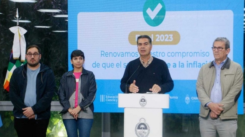 Salario docente: Capitanich anunció que se adelantará a mayo el pago de la cláusula gatillo