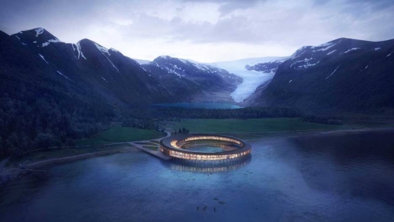 Svart: un hotel circular en Noruega que tendrá impresionantes vistas al glaciar