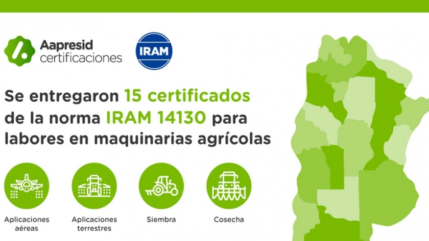 Se entregaron 15 Certificados de la norma 14130 para labores en maquinarias agrícolas