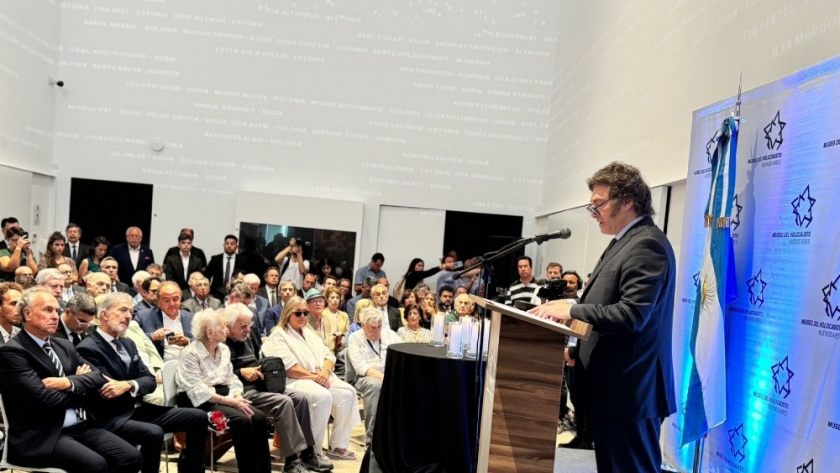 Milei participó del acto en conmemoración del Día Internacional en Memoria de las Víctimas del Holocausto