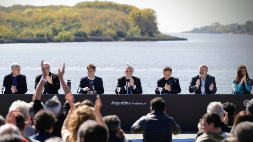 Axel Kicillof y Alberto Fernández anunciaron la licitación de las obras que darán inicio al proyecto del Canal Magdalena