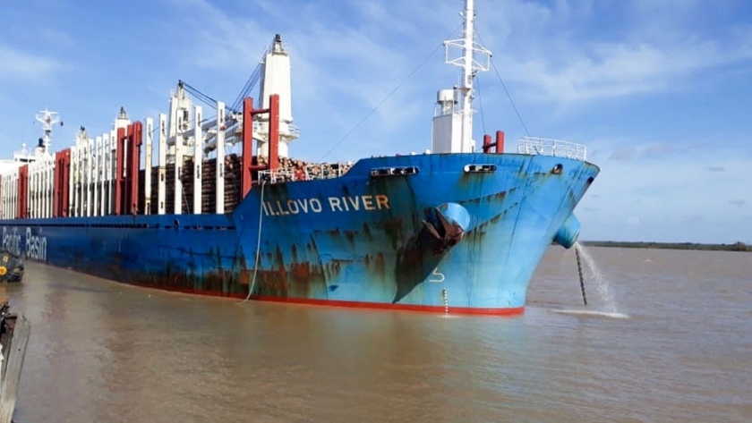 Se completó otra exportación de madera desde el puerto de Ibicuy