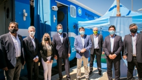 Meoni en el lanzamiento del Tren de Desarrollo Social en Chascomús: 