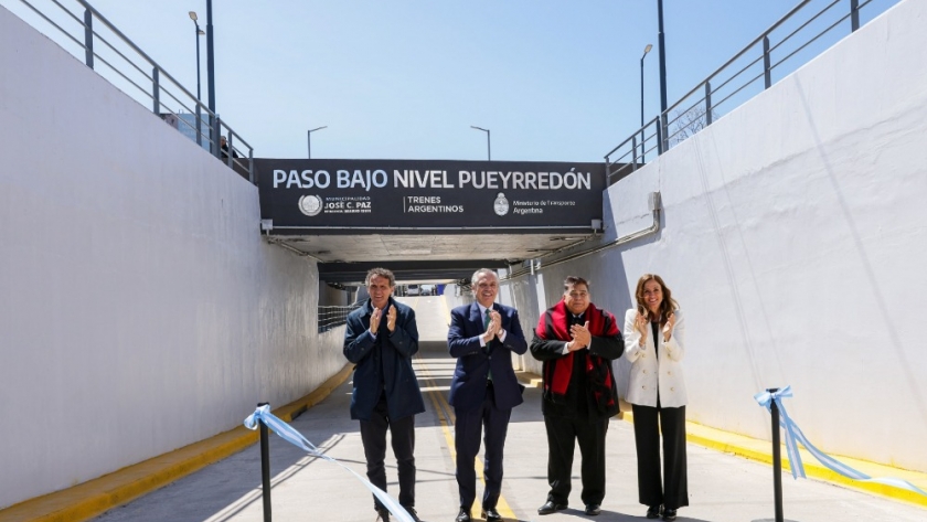 Alberto Fernández inauguró el paso bajo nivel Pueyrredón, en el partido bonaerense de José C. Paz