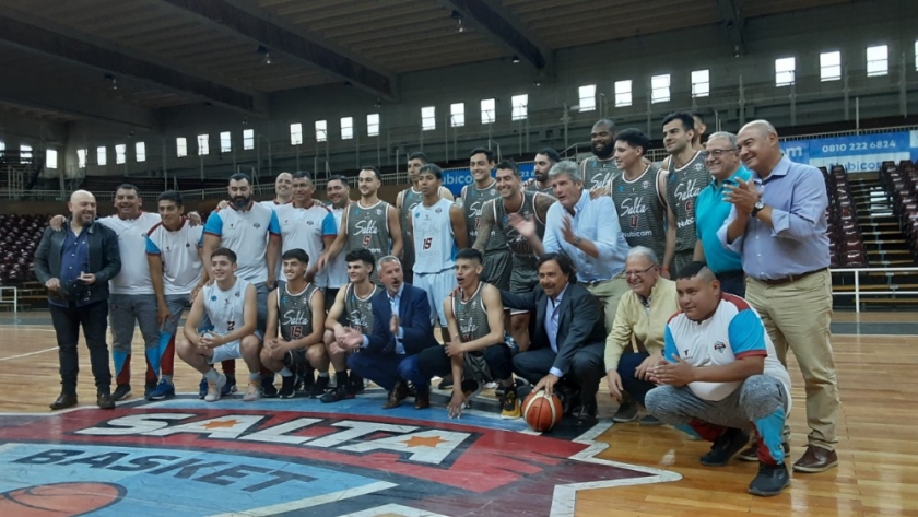 Sáenz acompañó al equipo de Salta Basket en la presentación oficial de comienzo de temporada