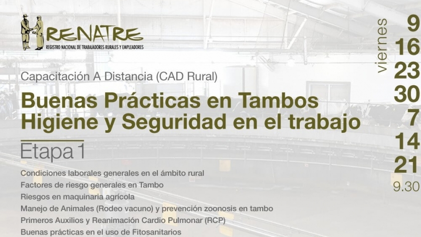 Seguridad e higiene en el tambo: siguen las capacitaciones para el sector lechero en Córdoba