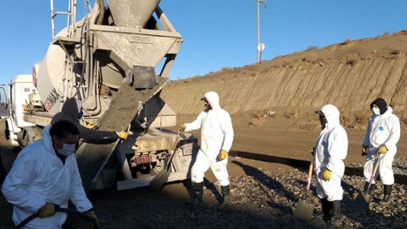 Tareas de hormigonado en la Ruta Provincial N° 12