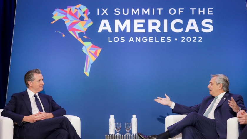 El presidente Alberto Fernández mantuvo una reunión con el gobernador de California, Gavin Newsom