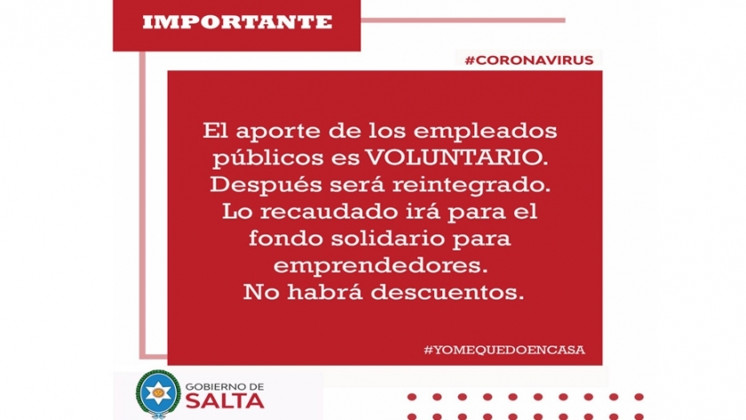 El aporte del sector público al fondo de emergencia para Emprendedores será voluntario