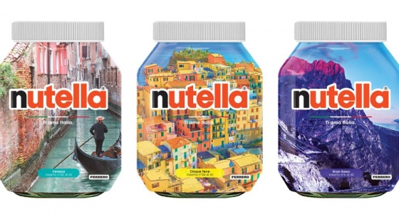 Nutella lanza al mercado sus nuevas etiquetas limitadas que comparten turismo y cultura italiana