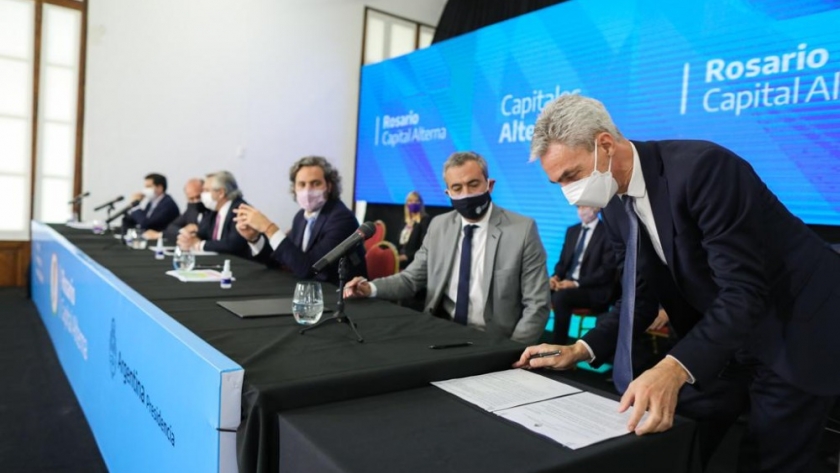 Acompañando al presidente Fernández, Meoni anunció obras para Santa Fe