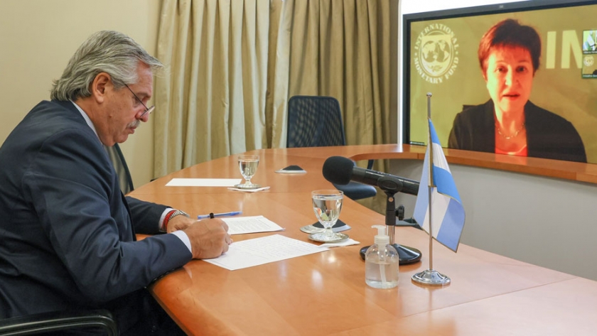 El Presidente mantuvo un diálogo con la titular del Fondo Monetario Internacional, Kristalina Georgieva