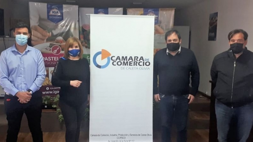 Producción se reunió con referentes de la Cámara de Comercio de Caleta Olivia