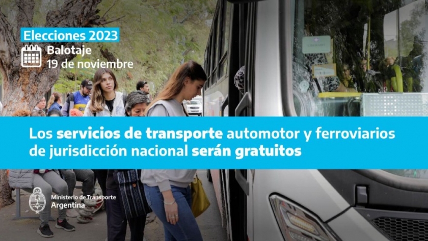 Transporte gratuito en todo el país el próximo domingo de elecciones