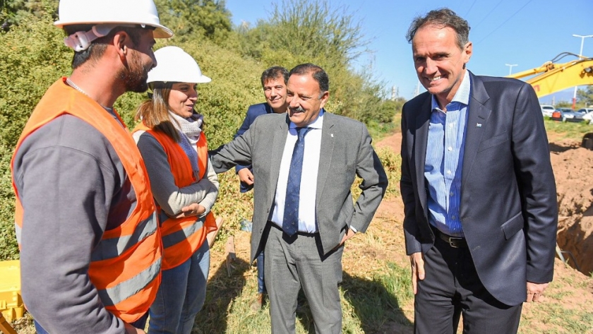 Quintela y Katopodis constataron el avance de obra del acueducto en zona este de la Capital que beneficiará a 20 mil habitantes