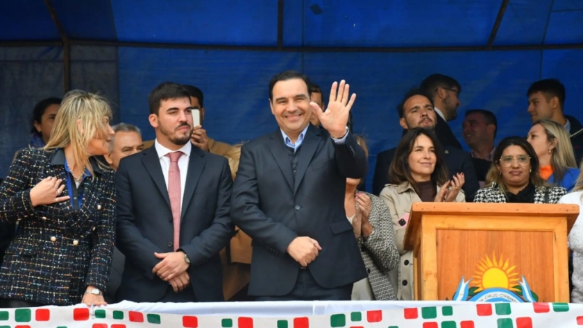 En el 146° aniversario de San Carlos, Valdés inauguró el enripiado de la Ruta 34 y anunció múltiples obras
