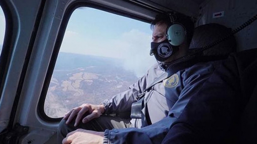 Cabandié sobrevoló en Córdoba las áreas afectadas por el fuego