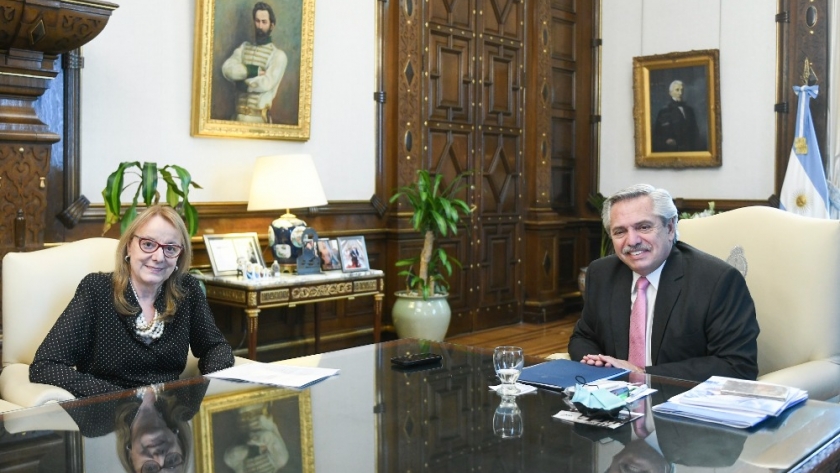 El presidente Alberto Fernández recibió en Casa Rosada a la gobernadora Alicia Kirchner