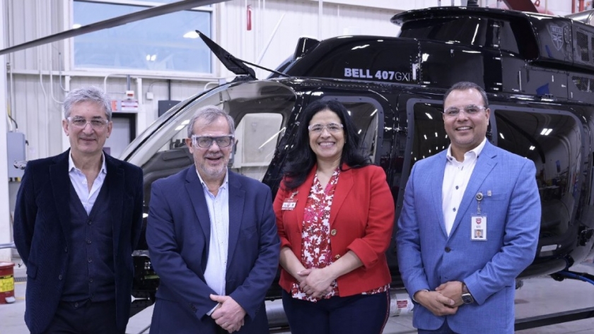 Federovisky visitó en Canadá la empresa Bell que fabrica los helicópteros para combatir incendios forestales