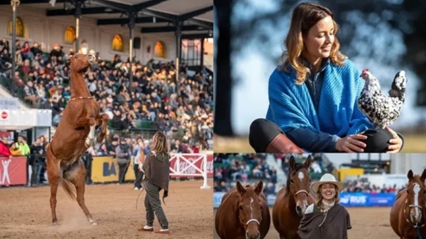 Apasionada de los caballos, Ailina desarrolló una forma especial de comunicarse con los animales y la mostró en La Rural: la siguen a todos lados y tiene hasta una gallina que aprendió