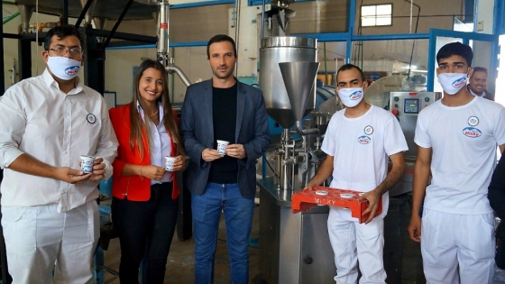 Álvarez participó de la reinauguración de tradicional empresa láctea
