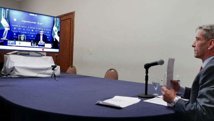 Arcioni participó en una videoconferencia de gobernadores con el presidente Alberto Fernández