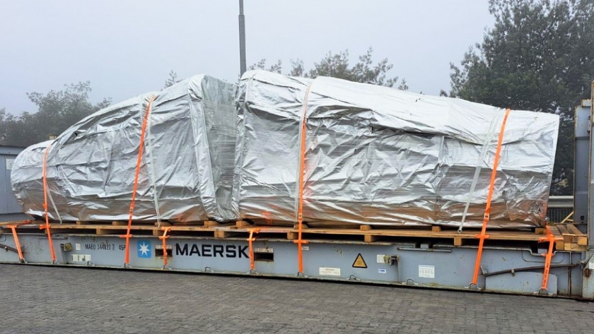 Las turbinas llegaron a Chile y comenzaron el viaje hasta Nahueve
