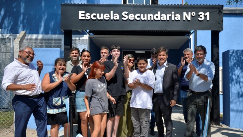 Kicillof inauguró el nuevo edificio de la Escuela Secundaria N°31 de Pilar