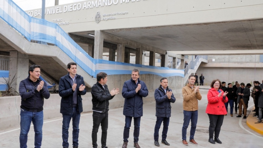 Massa, Kicillof y Giuliano inauguraron el noveno paso bajo nivel en la provincia de Buenos Aires