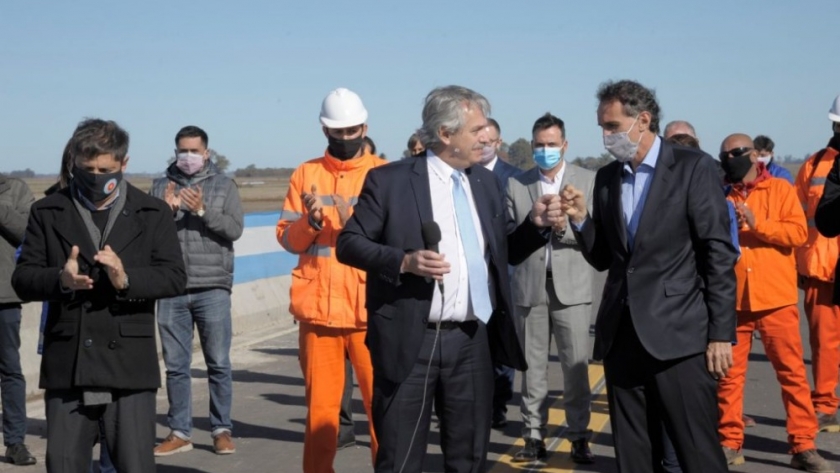 Alberto Fernández, Katopodis y Kicillof inauguraron el tramo Chacabuco-Junín de la Autopista Ruta Nacional 7
