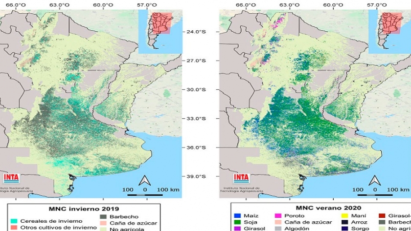 El Inta actualizó el Mapa Nacional de Cultivos Extensivos