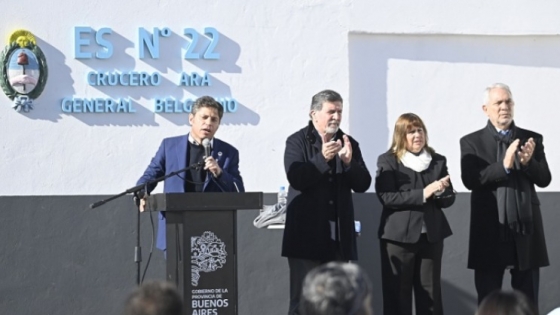 Kicillof y Alak visitaron el edificio reconstruido de la Escuela Secundaria Nº 22