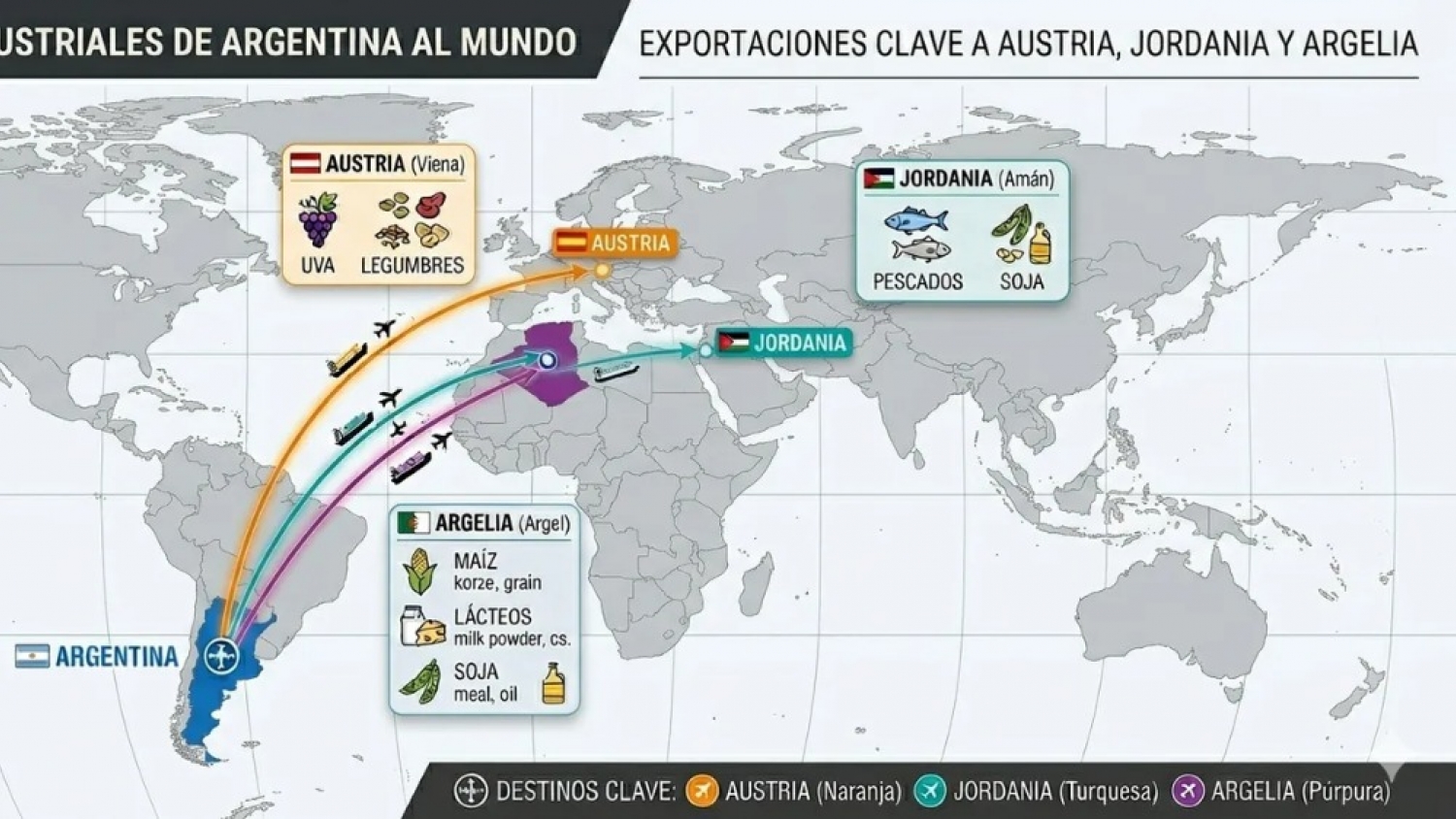 Mundial 2026: qué peso tienen Argelia, Austria y Jordania en el comercio agroindustrial argentino