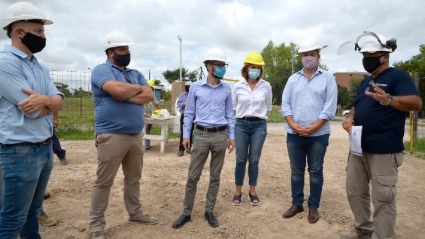 Simone y Cascallares supervisaron el avance de obras en Almirante Brown