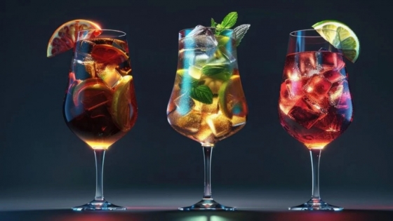 Tres cócteles con vino como aperitivo para abrir la cena de Año Nuevo