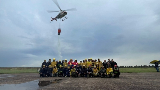 El Servicio Nacional de Manejo del Fuego capacitó a brigadistas de Entre Ríos en uso de medios aéreos