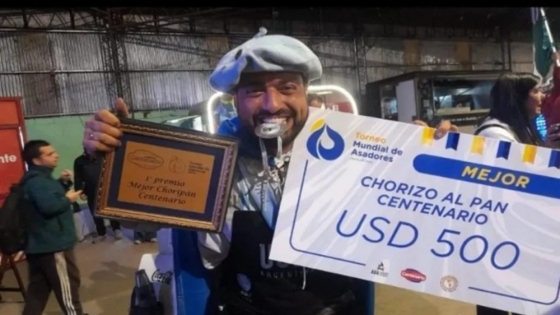 Un choripán argentino se consagró campeón en el Mundial de Asadores disputado en Uruguay