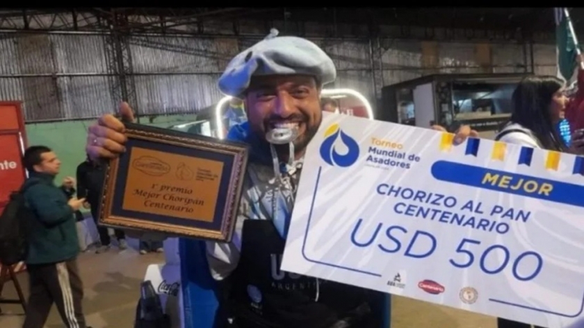 Un choripán argentino se consagró campeón en el Mundial de Asadores disputado en Uruguay