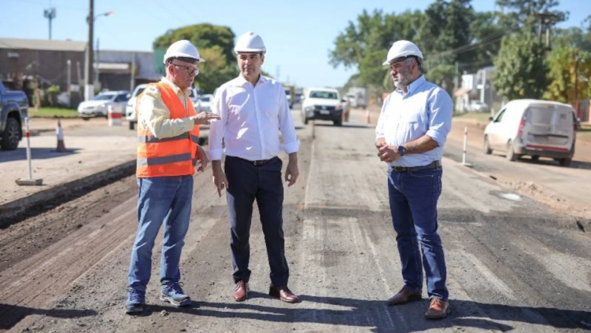 Valdés verificó los avances en las obras de ensanche de Ruta 5