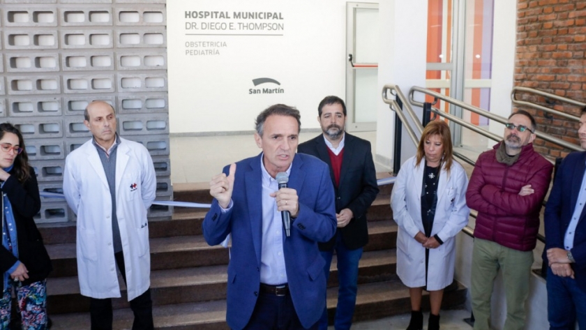 Katopodis y Moreira inauguraron las nuevas áreas de Obstetricia y Pediatría del Hospital Thompson de San Martín