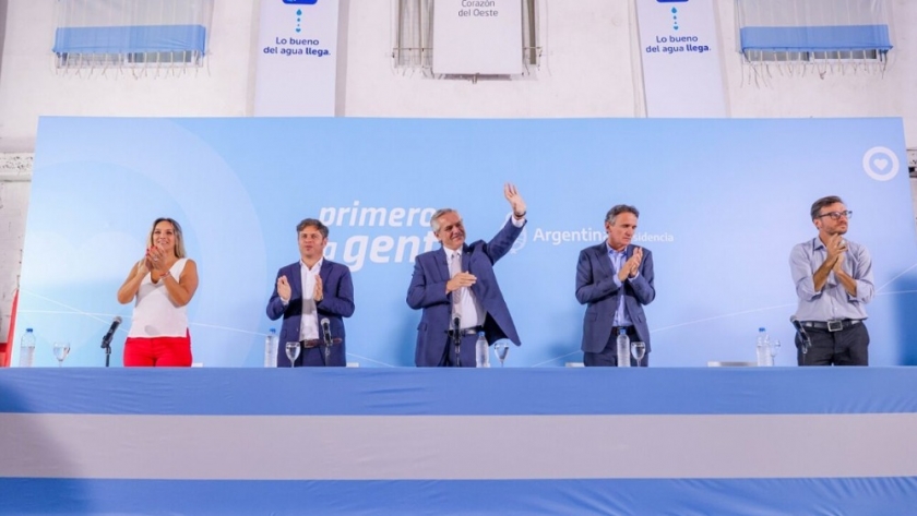 Alberto Fernández, Kicillof, Massa, Katopodis y Galmarini anunciaron la habilitación de obras de saneamiento para alcanzar el 100% de la cobertura cloacal en Morón