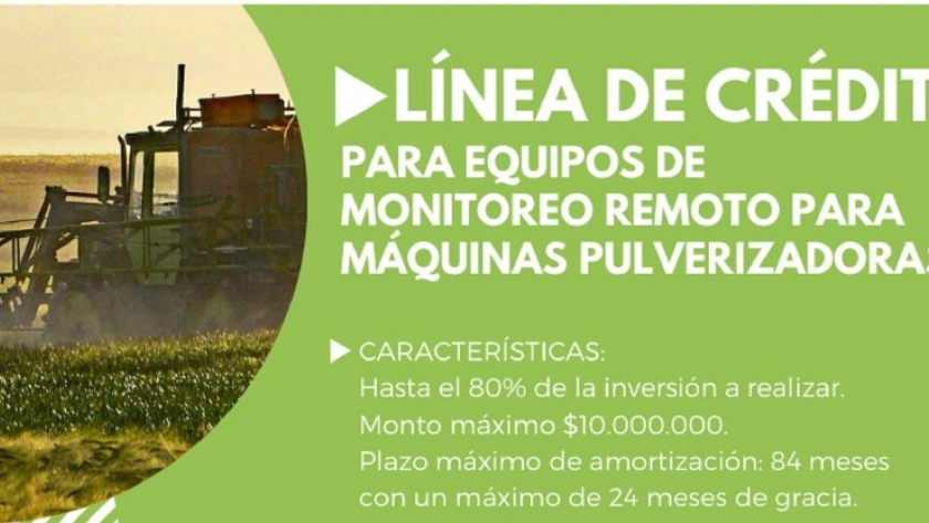 Disponen una línea de crédito para adquirir equipos de monitoreo remoto de máquinas pulverizadoras