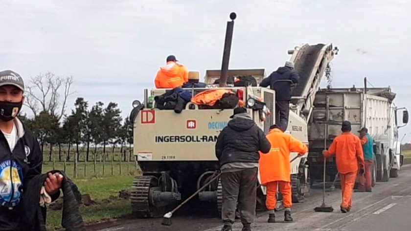 Ruta Nacional 188: reparan un tramo en el partido bonaerense de Rojas