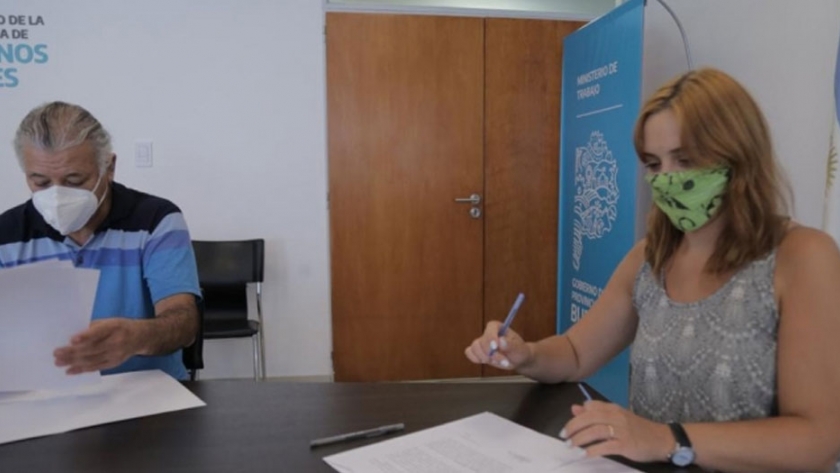 Ruiz Malec firmó un convenio para avanzar en la formalización de los ladrilleros