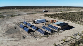 Chubut: parque solar en campamento Puerto Lobos